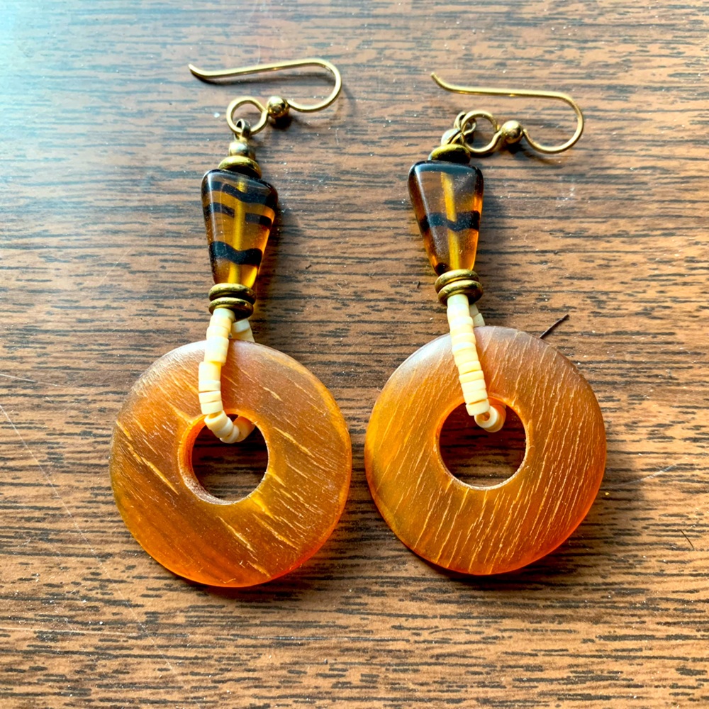 Golden drop earrings